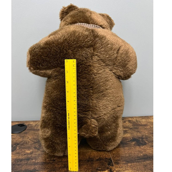 Vintage Walmart Brown Bear with Checkered Scarf Plush‎ - Picture 5 of 5
